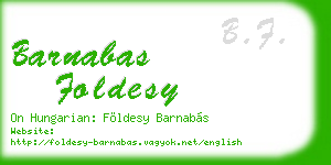 barnabas foldesy business card